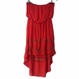 Double Zero High Low Strapless Dress